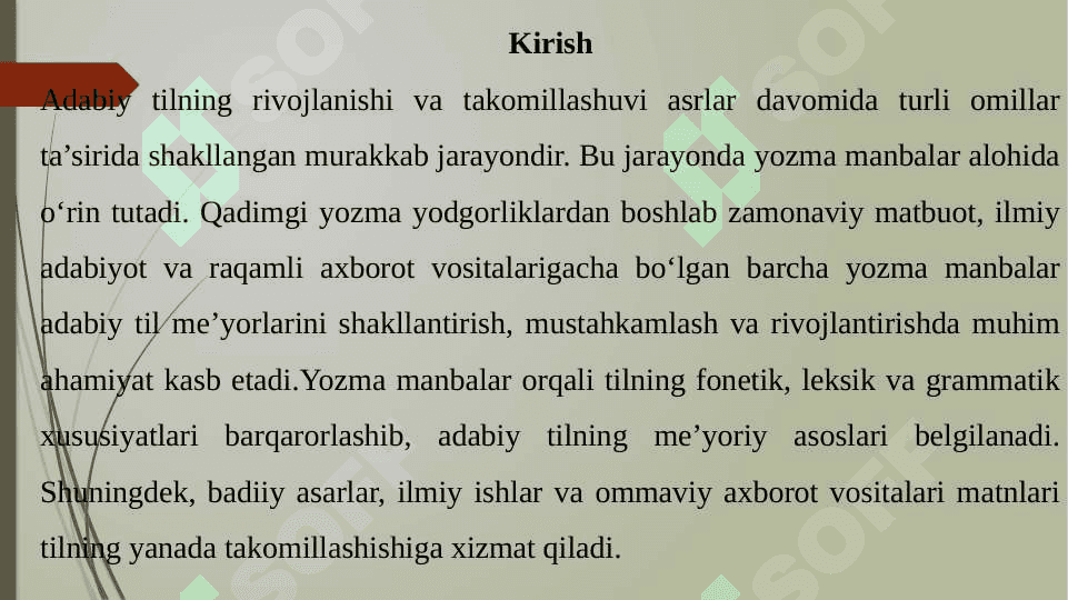Adabiy tilning takomilida yozma manbalarning ahamiyati 2
