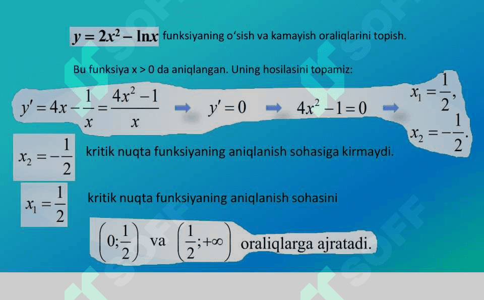 Bir o‘zgaruvchili funksiyani tekshirish 5