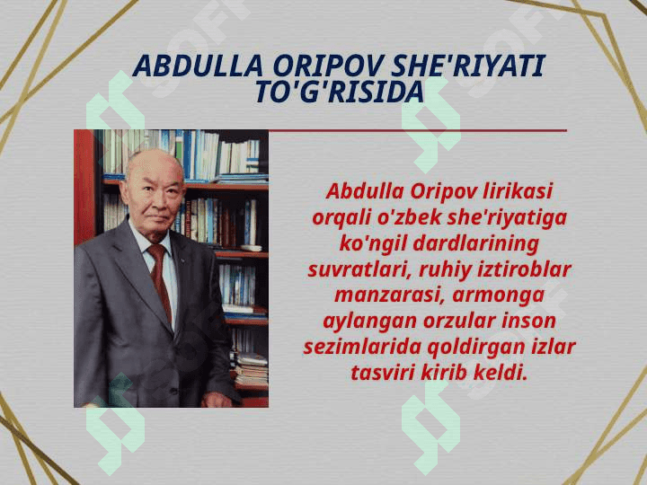 Abdulla Oripov she'riyati to'g'risida 3