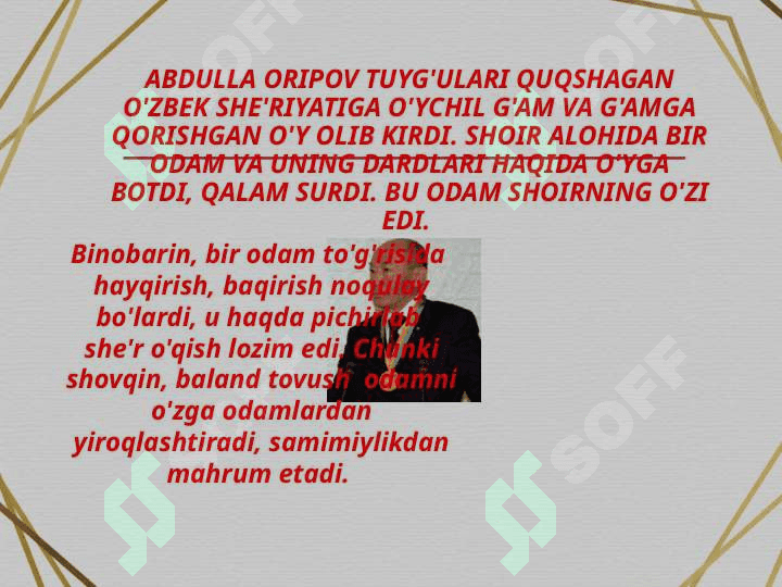 Abdulla Oripov she'riyati to'g'risida 5