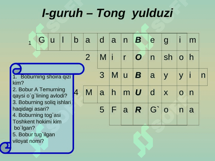Bobur lirikasi 8