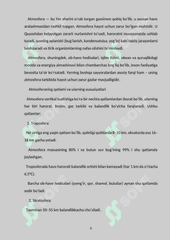 Atmosfera bosimi va uning xususiyatlari 6