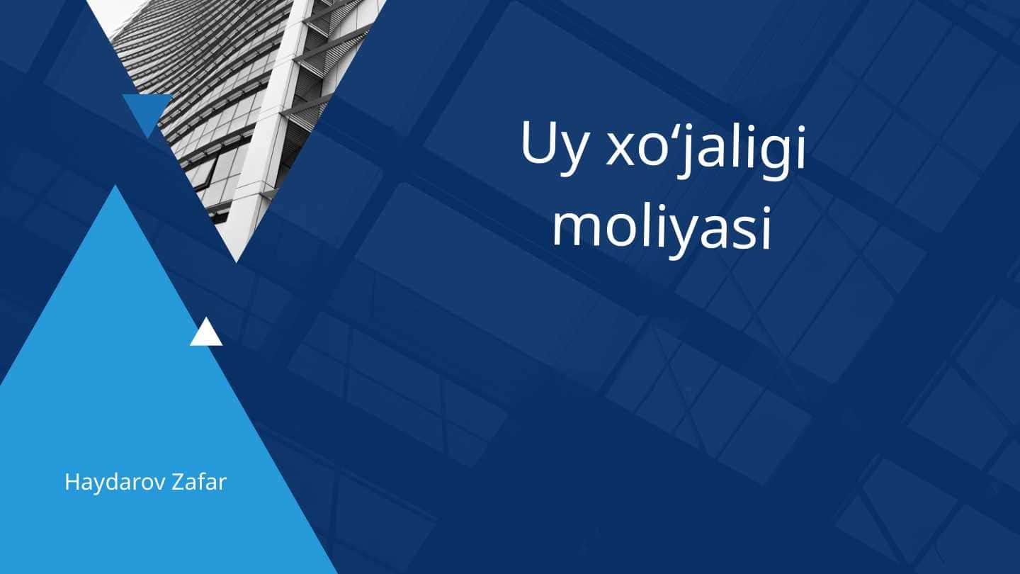 Uy xо‘jaligi moliyasi