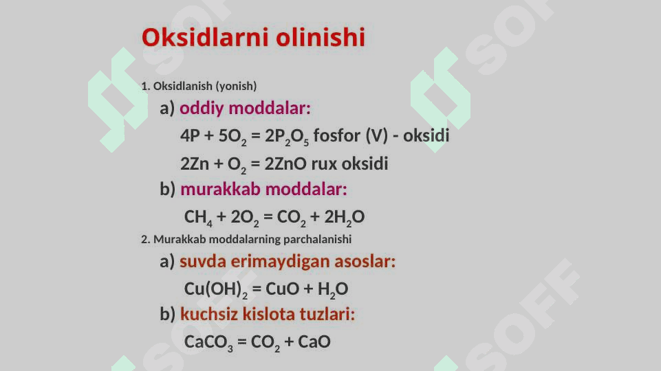 Oksid, asos, kislota, tuz 7