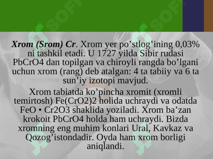 VI B GURUH ELEMENTLARI 4