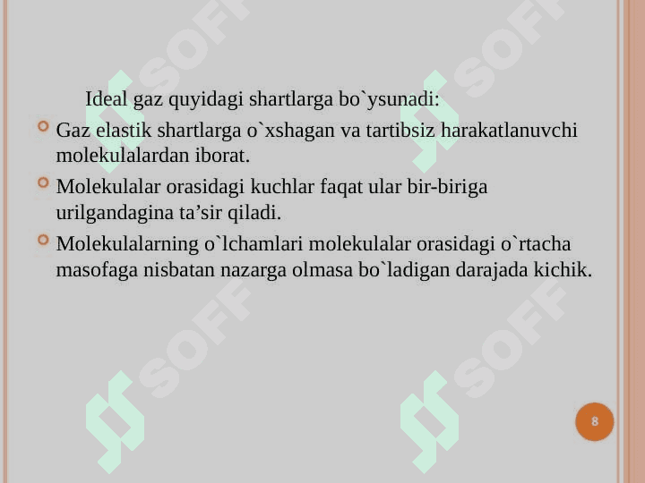 Molekulyar-kinetik nazariyaning  asoslari 8