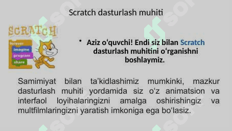 Scratch dasturlash muhiti 2
