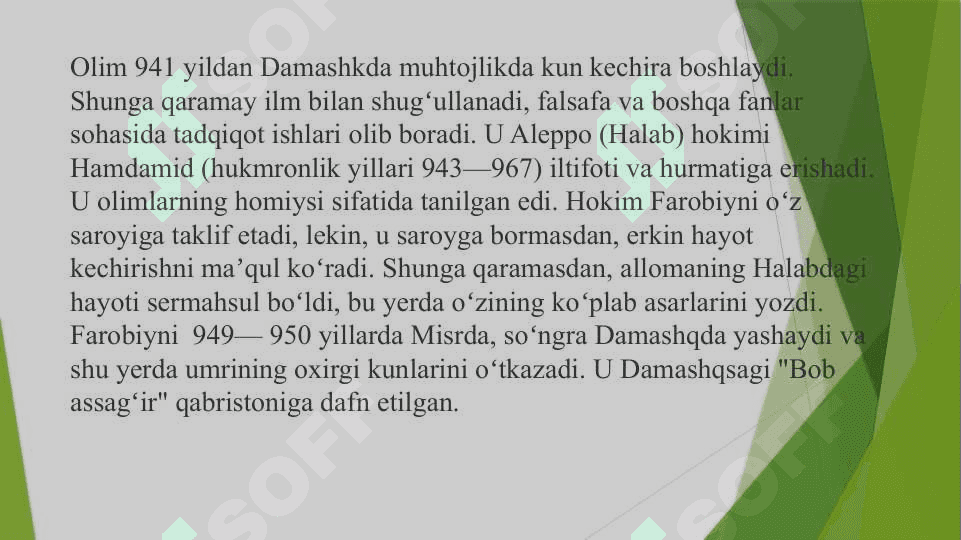 Abu Nasr Muhammad ibn Muhammad ibn Uzlugʻ Tarxon Forobiy 5