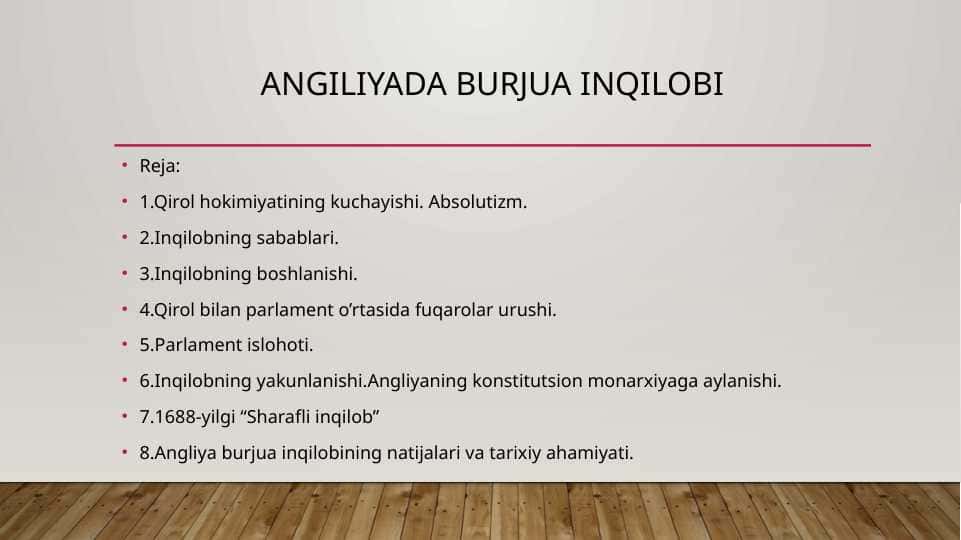 angiliyada burjua inqilobi