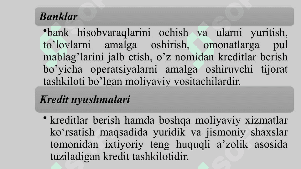 Moliyaviy vositachilar 7