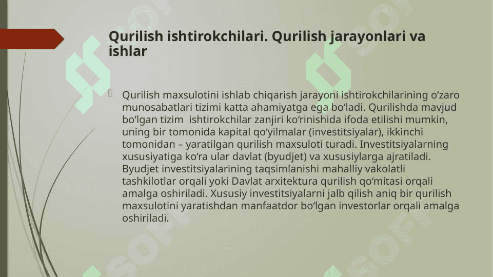 Qurilish ishtirokchilari, qurilish jarayonlari va ishlari 10 ta list 2
