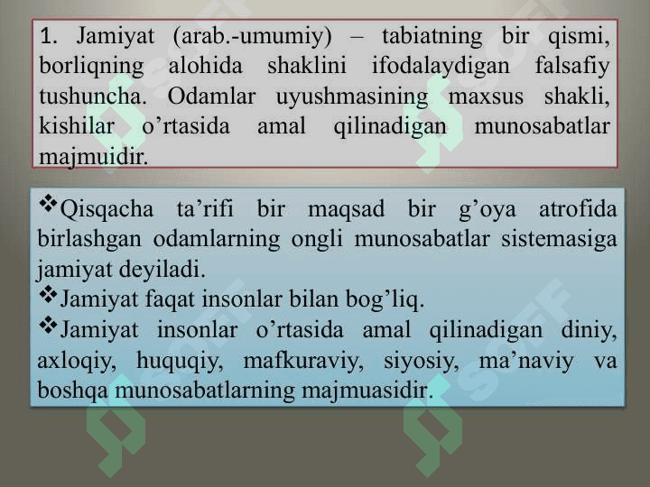 Jamiyat falsafasi 6