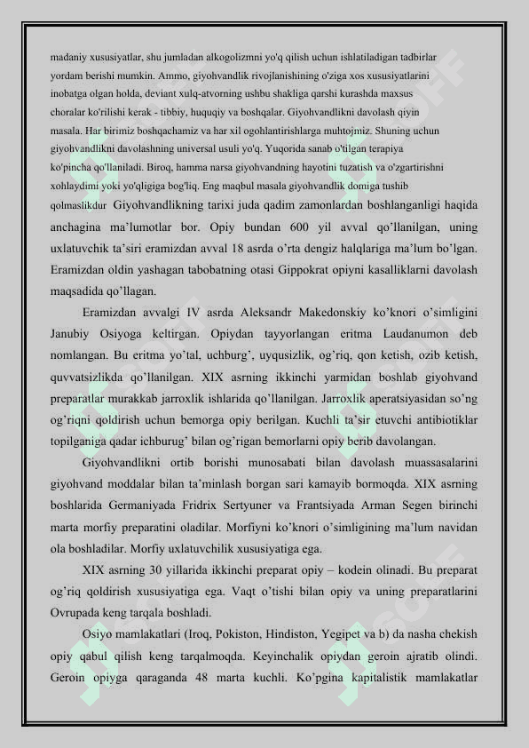 KIMYOVIY QARAMLIK TURLARI 8