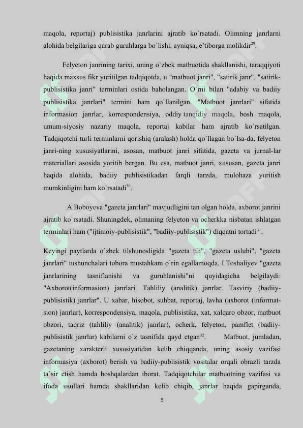 PUBLISTIK USLUBDAGI MATNLARDA SODDA GAPLAR 5