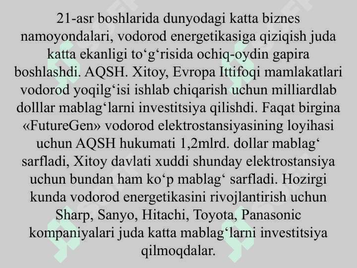 Energiyaning boshqa turlari va uni tejash 7