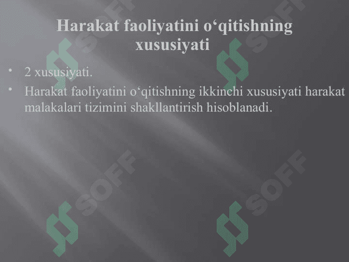 Harakatlarga o`rgatish 6