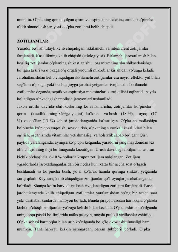 Yaradorlarda ichki a’zolar kasalliklari profilaktikasida terapevtlarning o’rni va vazifalari 3