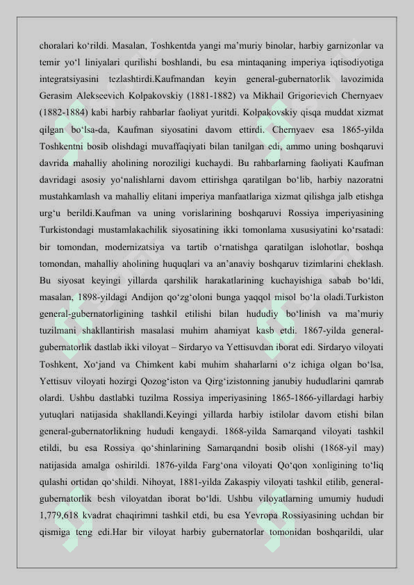 Turkiston general-gubernatorligida ma’muriy boshqaruv 25 5