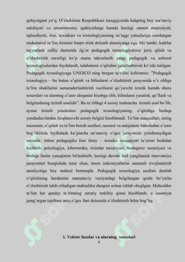 VEKTORLAR VA ULAR USTIDA ASOSIY TUSHUNCHALAR 6