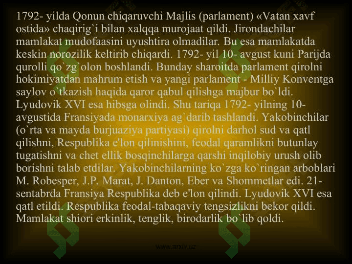 Fransiyada yakobinchilar diktaturasi 7