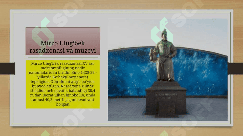 Samarqand shahrining me’moriy yodgorliklari 4