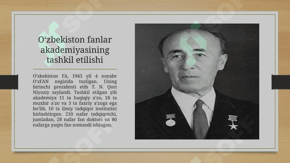 Oʻzbekiston fanlar akademiyasining tashkil topishi 6