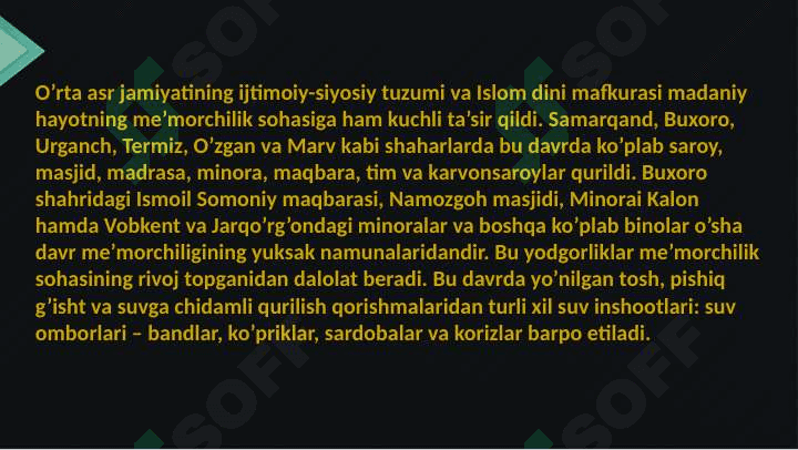 O‘rta Osiyoning IX-X asrlar me’morchiligi 3