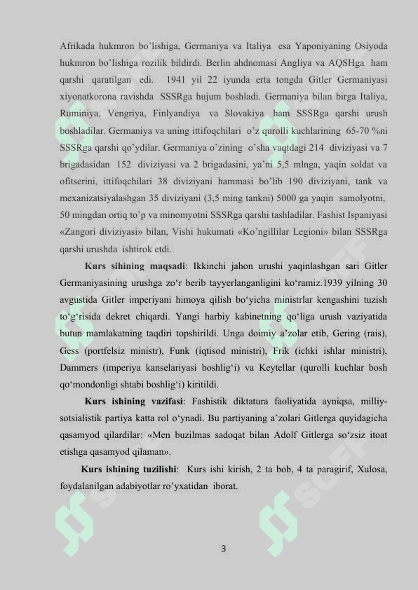 Yevropa va amerika davlatlari ikkinchi jahon urushi yillarida 3