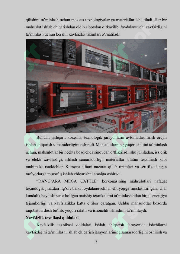 "DANG‘ARA MEGA CATTLE" korxonasida ishlab chiqarish amaliyoti hisoboti 6