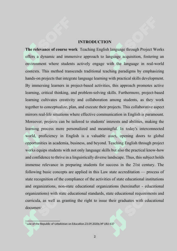 Teaching English language through Project works 2