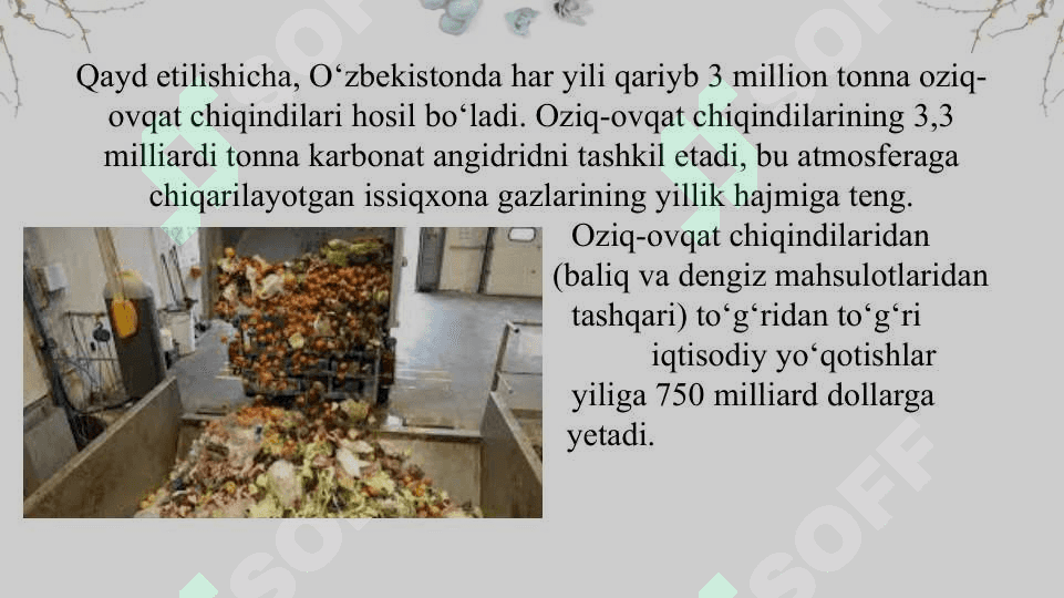 Oziq-ovqat sanoati chiqindilari va ozuqa komponentlari 3