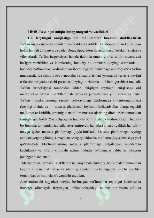 Ta’lim muassasalari reytingini aniqlash 5