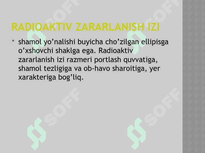 Favqulotda vaziyatni baxolash. Radiatsion holat. Radiaktiv zararlanish manbalari. Zonalar tavsifi 4