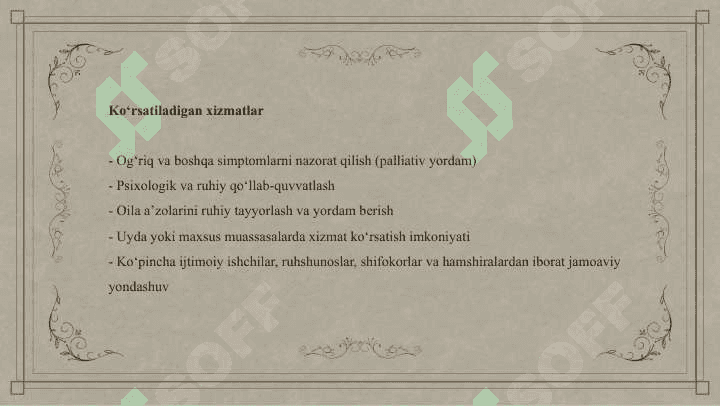 Rivojlanayotgan mamlakatlarda xospislar faoliyati haqida 4