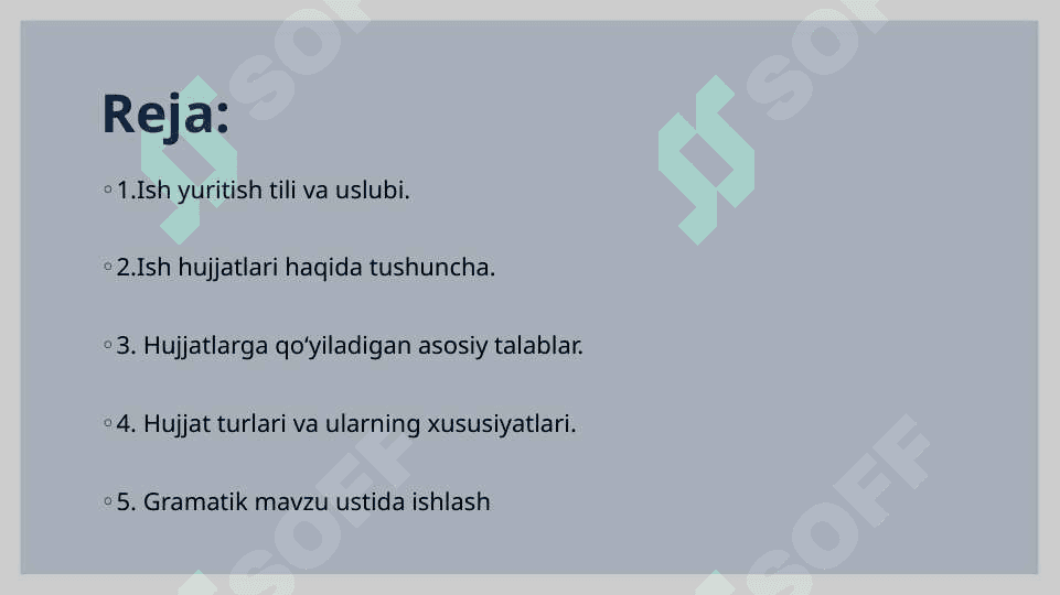 Ish yuritish tili va uslubi 2