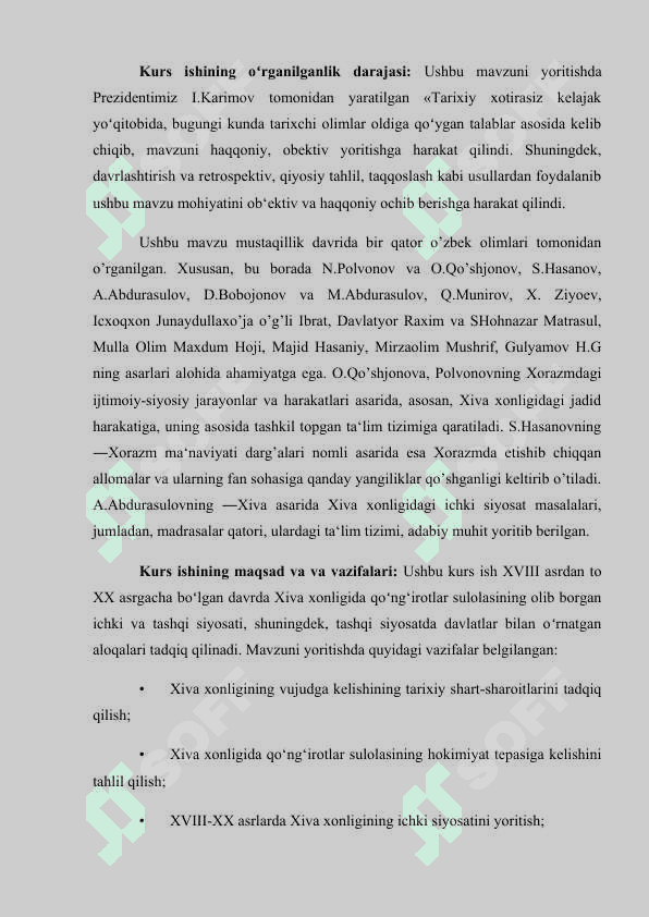Xiva xonligining tashkil topishi, Xiva xonligi qoʻng’irotlar sulola 4