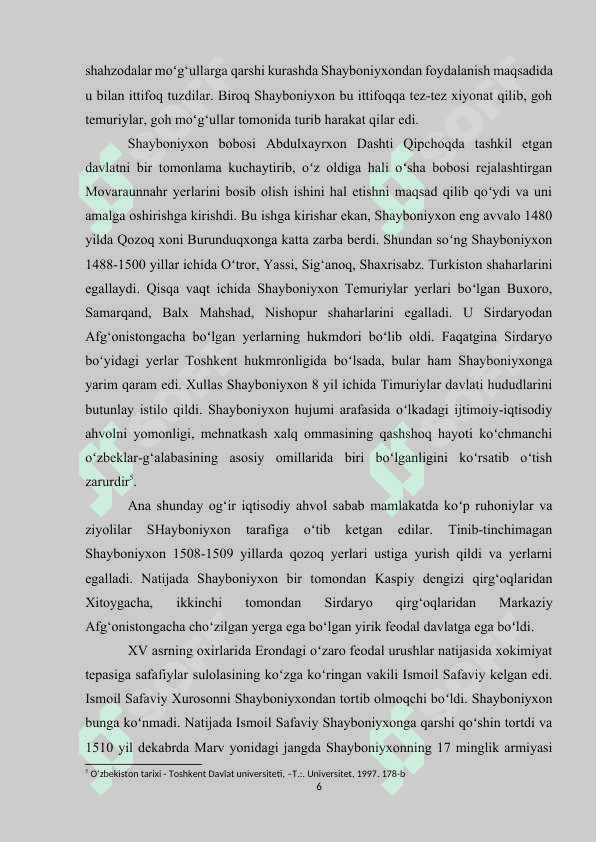 XIVA XONLIGI ARABSHOXIYLAR SULOLASINING HUKMRONLIGI DAVRIDA 6