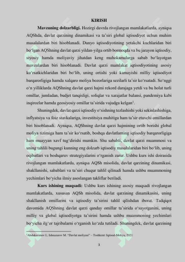 RIVOJLANGAN MAMLAKATLARDA DAVLAT QARZI DINAMIKASI  VA TAHLILI (AQSH misolida) 2