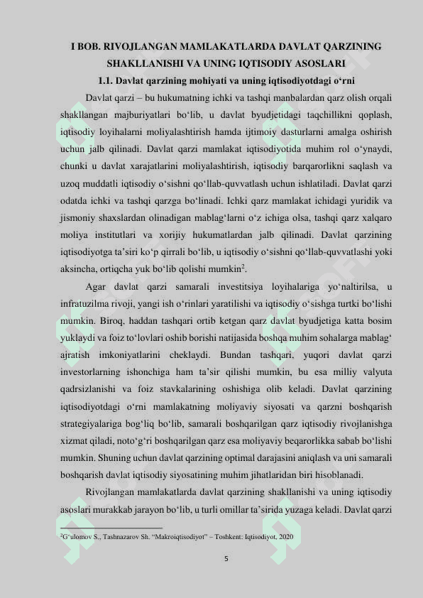 RIVOJLANGAN MAMLAKATLARDA DAVLAT QARZI DINAMIKASI  VA TAHLILI (AQSH misolida) 4