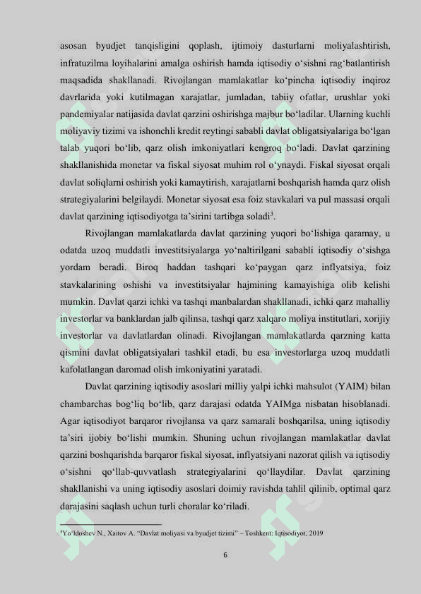 RIVOJLANGAN MAMLAKATLARDA DAVLAT QARZI DINAMIKASI  VA TAHLILI (AQSH misolida) 5