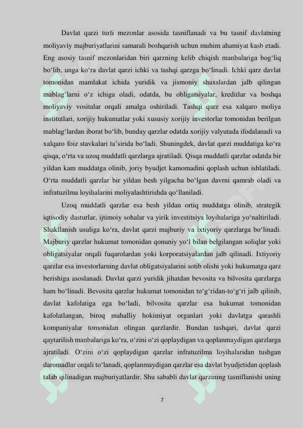 RIVOJLANGAN MAMLAKATLARDA DAVLAT QARZI DINAMIKASI  VA TAHLILI (AQSH misolida) 6