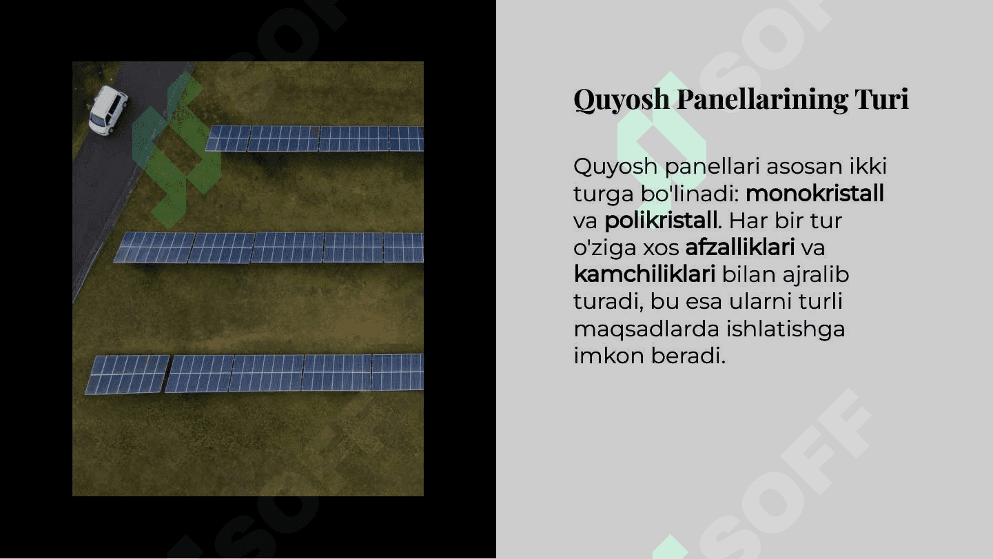 Quyosh panelarning tarkibiy tuzilishi va ishlash prinsipi 4