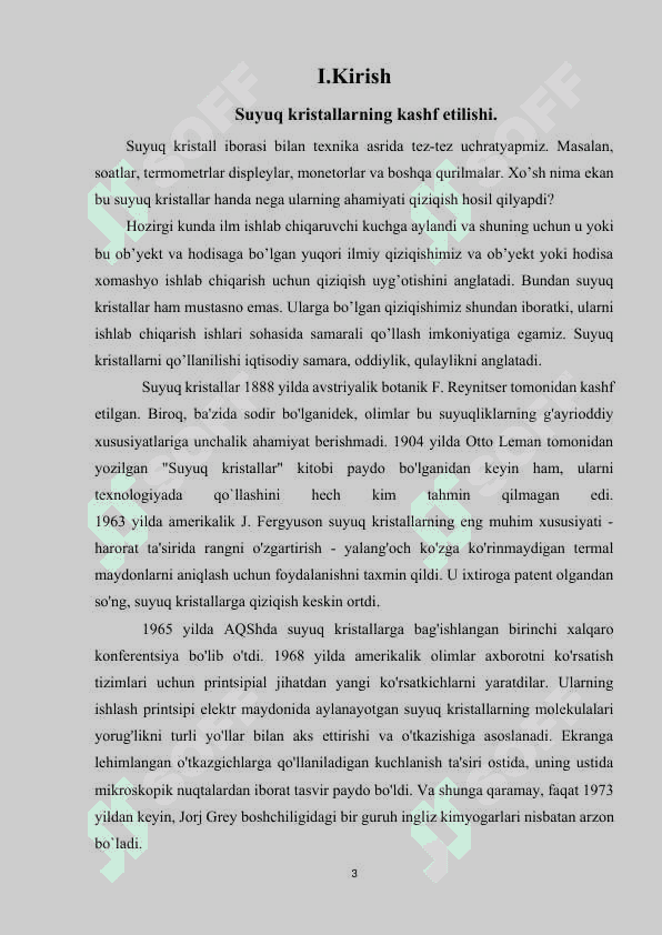 Suyuq kristallar va ularning qo`llanilishi 3