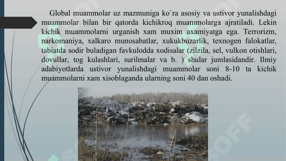 Global muammolar, ularning belgilari va guruhlanishi 4