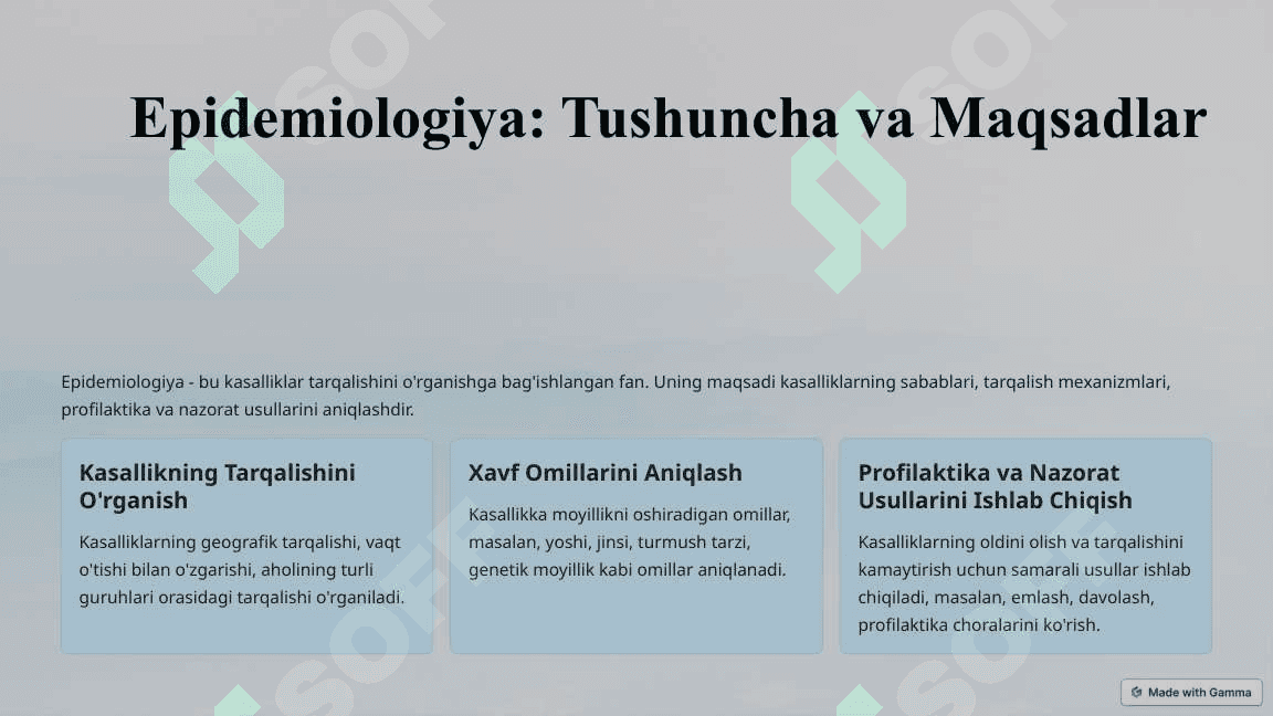 Epidemik Jarayon haqidagi Ta'limot 2