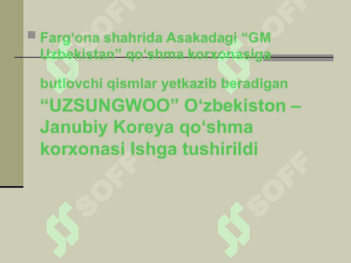 UZSUNGWOO” O’zbekiston Janubiy Koreya qo’shma korxonasi 3