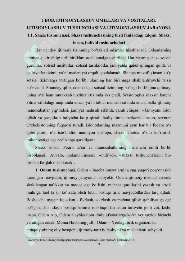 IJTIMOIYLASHUV OMILLARI VA VOSITALARI. IJTIMOIYLASHUV TUSHUNCHASI VA IJTIMOIYLASHUV JARAYONI 3