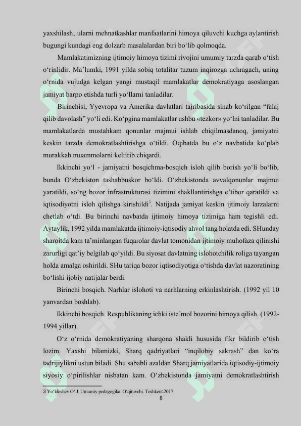 O‘ZBEKISTONDA IJTIMOIY HIMOYA TIZIMINING XUSUSIYATLARI 7