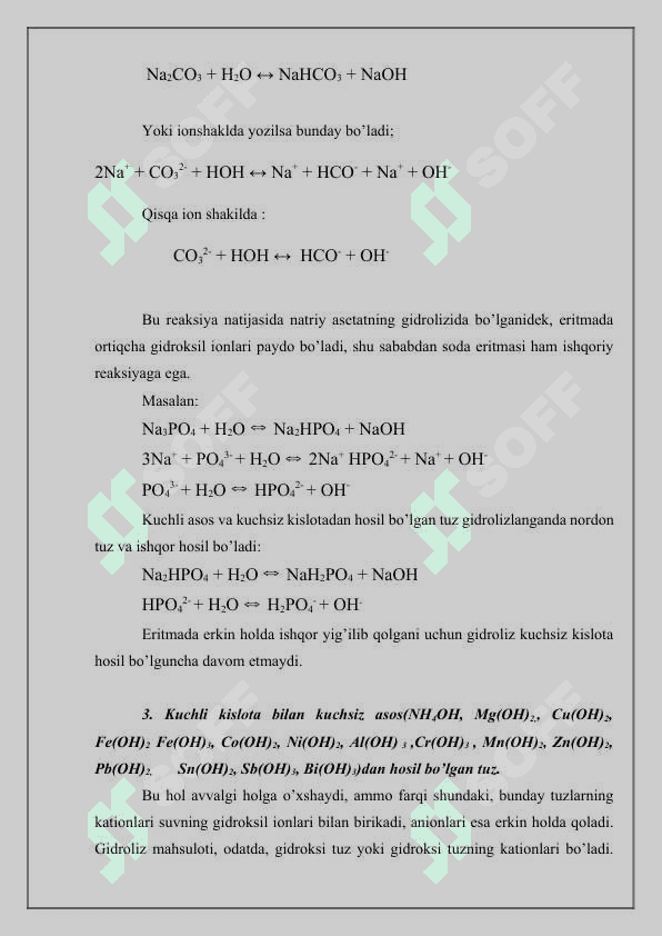 Tuzlarning gidrolizi 8
