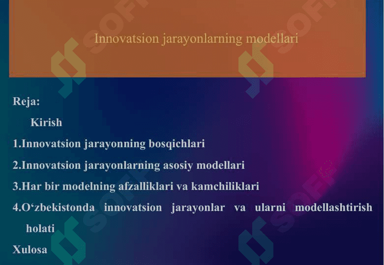 INNOVATSION JARAYONLARNING MODELLARI 2